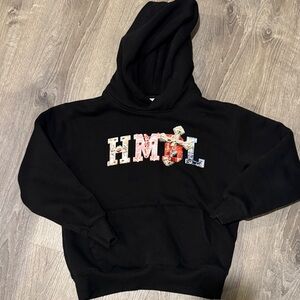 Black Youth Hoodie with Colorful Lettering